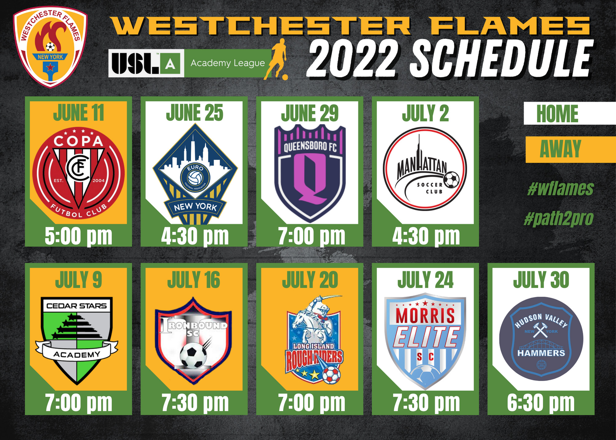 USLA Schedule Westchester Flames (2)