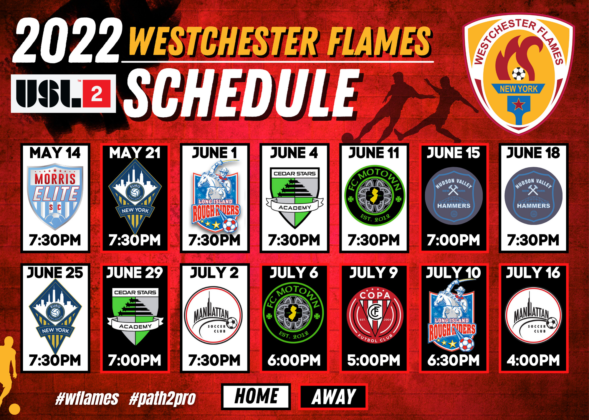 USL2 Schedule Westchester Flames (1)