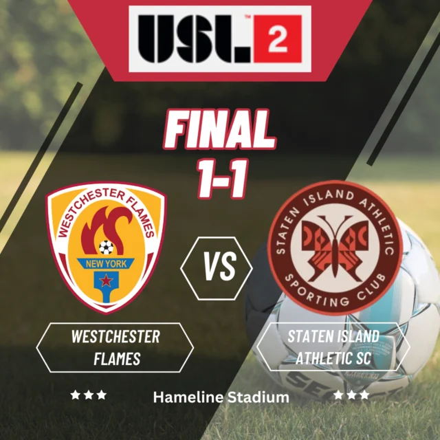 A fiery showdown on the field last night! Flames and Staten Island Athletic battled to a thrilling draw, proving that sometimes the heat of competition ignites the best in both teams!
#wflames